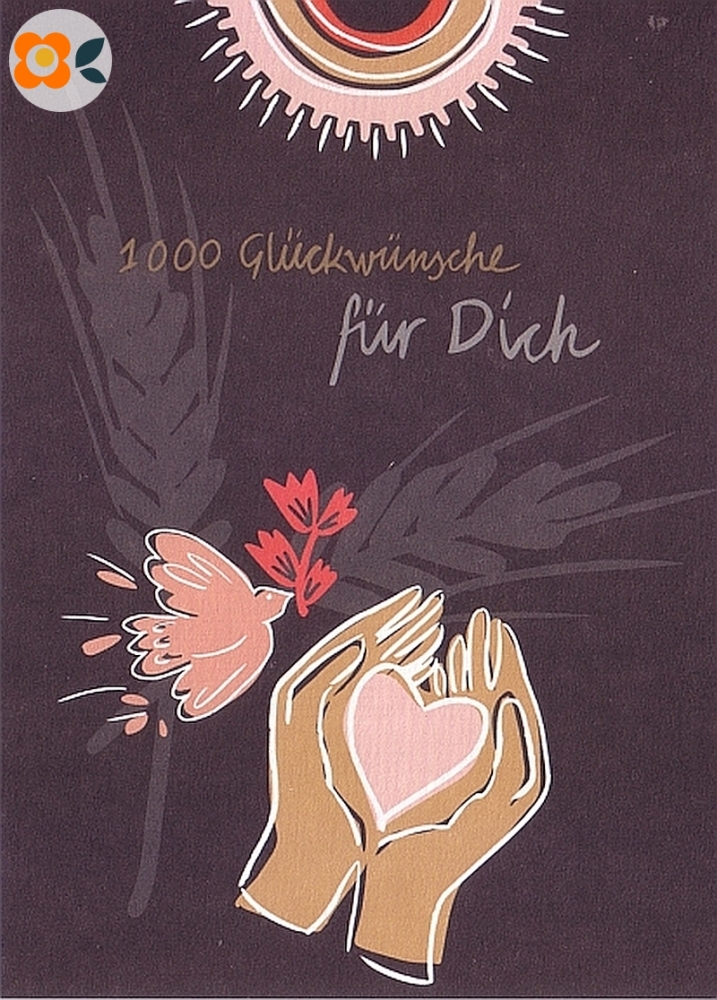 Postkarte 1000 Glckwnsche fr Dich