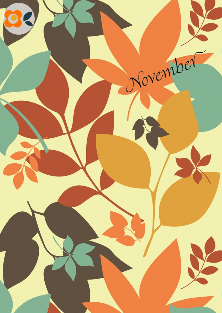 Postkarte 11/ November, Herbstbltter