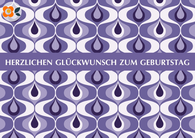 Postkarte Herzlichen Glckwunsch zum Geburtstag, Ogee