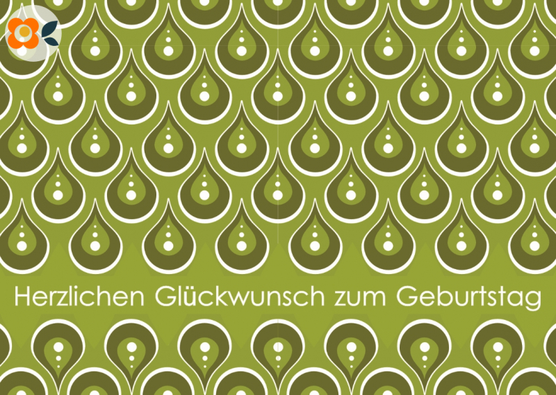 Postkarte Herzlichen Glckwunsch zum Geburtstag, Jaderegen