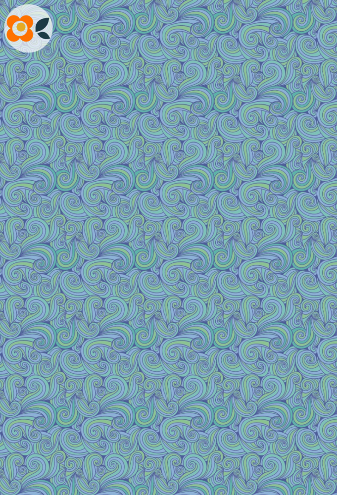 Geschenkpapier 70er Wellen, blau