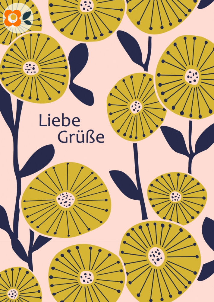 Postkarte Liebe Gre, Gartentrumer