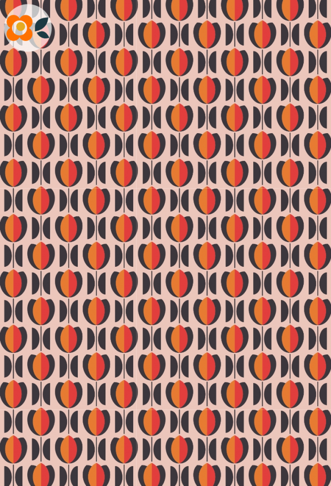 Geschenkpapier Retrotulpen