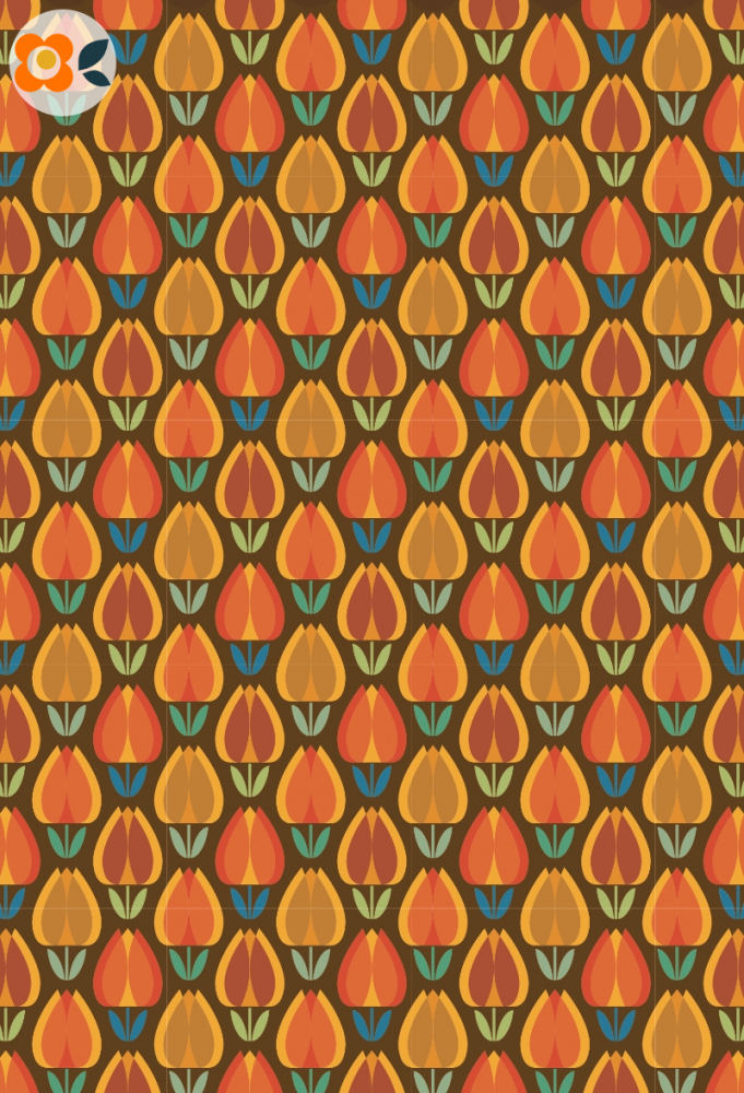 Geschenkpapier Farbenfrohe Retrotulpen