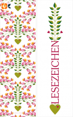 Lesezeichen Florale Herzen