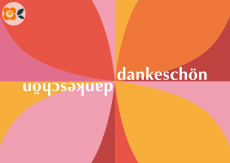 Postkarte Dankeschn, Retrogeometrie
