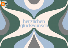 Postkarte Herzlichen Glckwunsch, 60er Retro