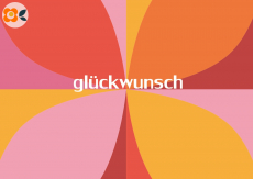 Postkarte Glckwunsch, Retrogeometrie
