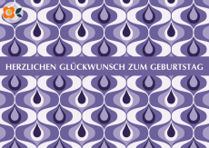 Postkarte Herzlichen Glckwunsch zum Geburtstag, Ogee