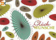 Postkarte Glckwnsche, Linie+Form