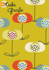 Postkarte Liebe Gre, Retromohn