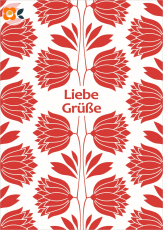 Postkarte Liebe Gre, Vintageblumen