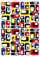 Postkarte Quader, Bauhaus