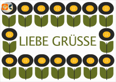 Postkarte Liebe Gre, Retro Tull