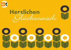 Postkarte Herzlichen Glckwunsch, Retro Tull