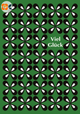 Postkarte Viel Glck, Retroklee