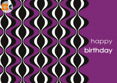 Postkarte Happy Birthday, 70er Welle