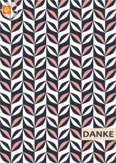 Postkarte Danke, Retroblattform