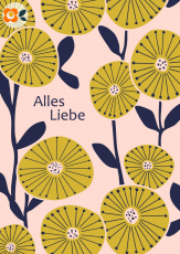 Postkarte Alles Liebe, Gartentrumer