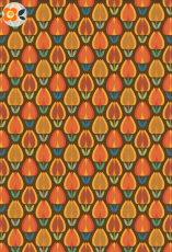 Geschenkpapier Farbenfrohe Retrotulpen